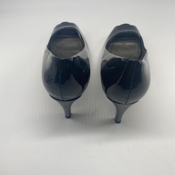Bandolino Women’s Peep Toe Heels Pumps Patent Leather Black Size 8.5 M - Picture 9 of 15